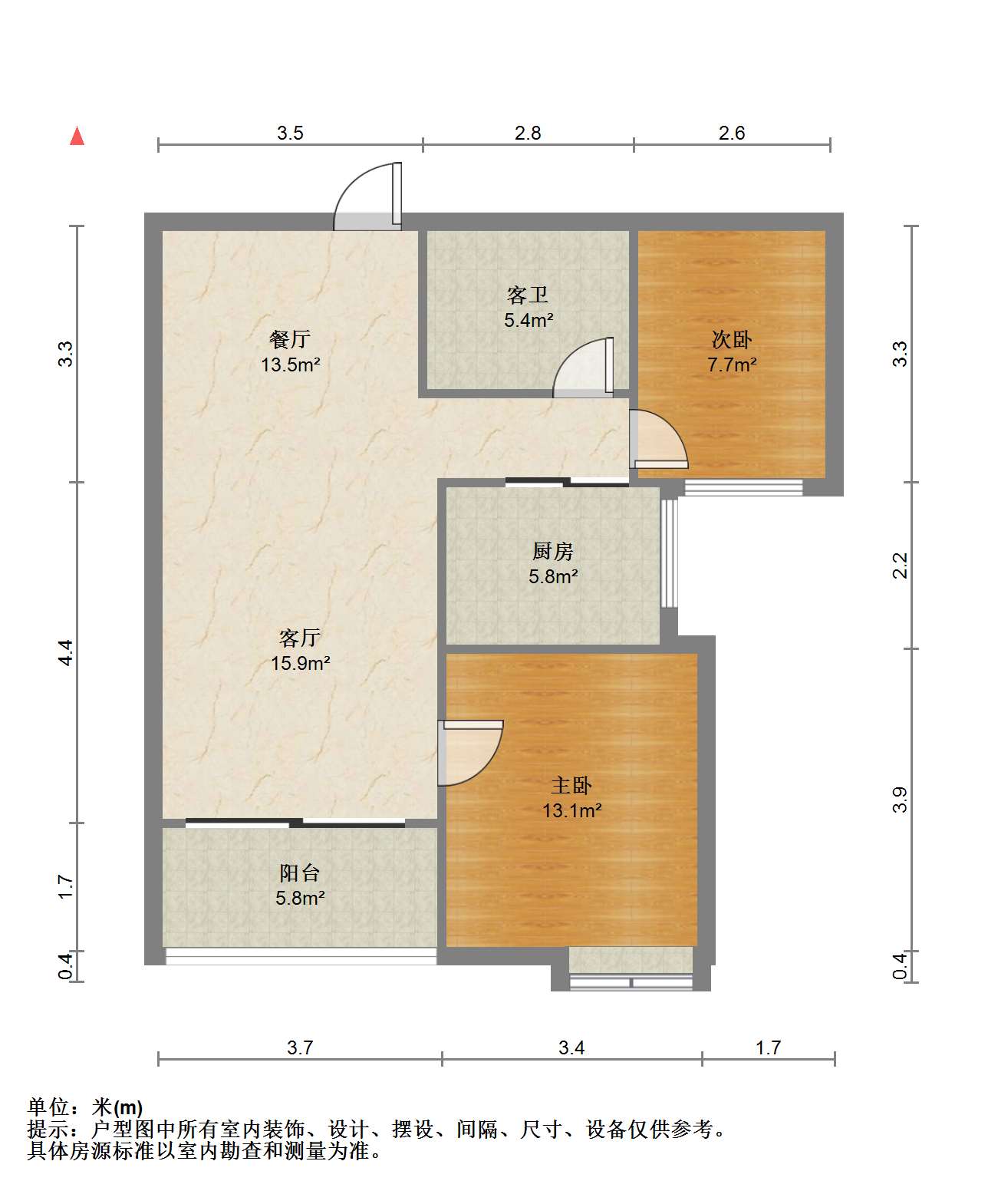 碧桂园(南通经济技术开发区) 2室2厅1卫 85m&sup2;