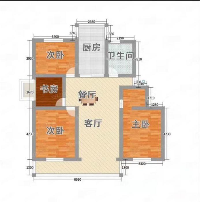 星景花园 3室2厅2卫 131m&sup2;