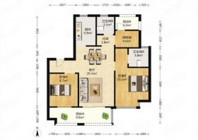 丽景湾 3室1厅2卫 117m&sup2;