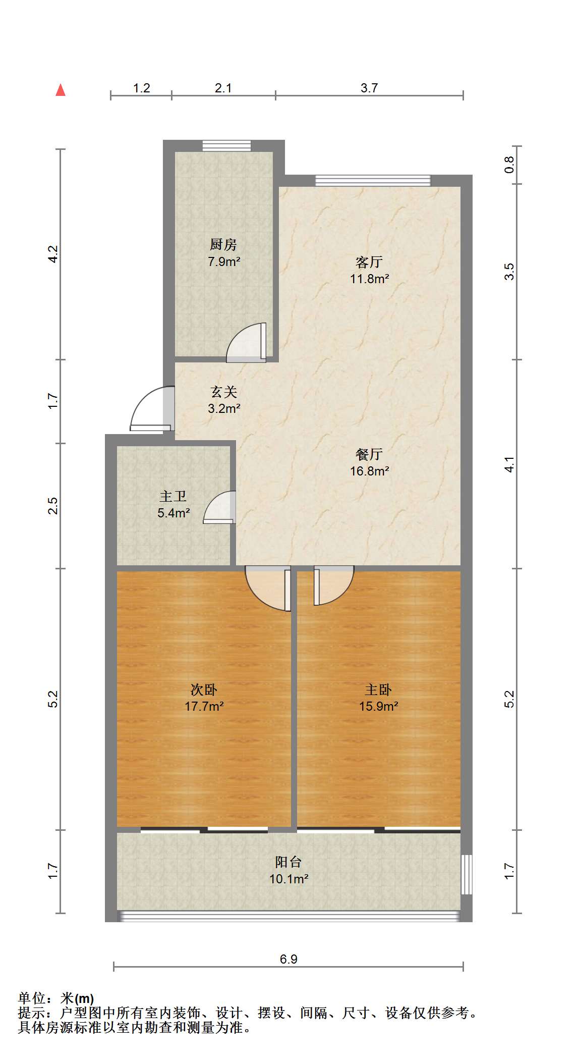 光明花苑(崇川区) 2室2厅1卫 97m&sup2;