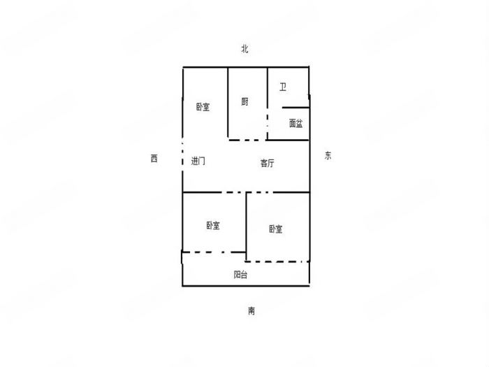 板桥东村 2室2厅1卫 105m&sup2;
