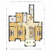 万科城市之光 4室2厅2卫 142m&sup2;