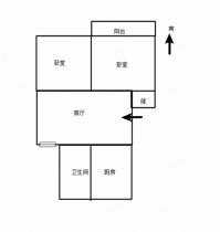 郭里园 2室1厅1卫 63.82m²