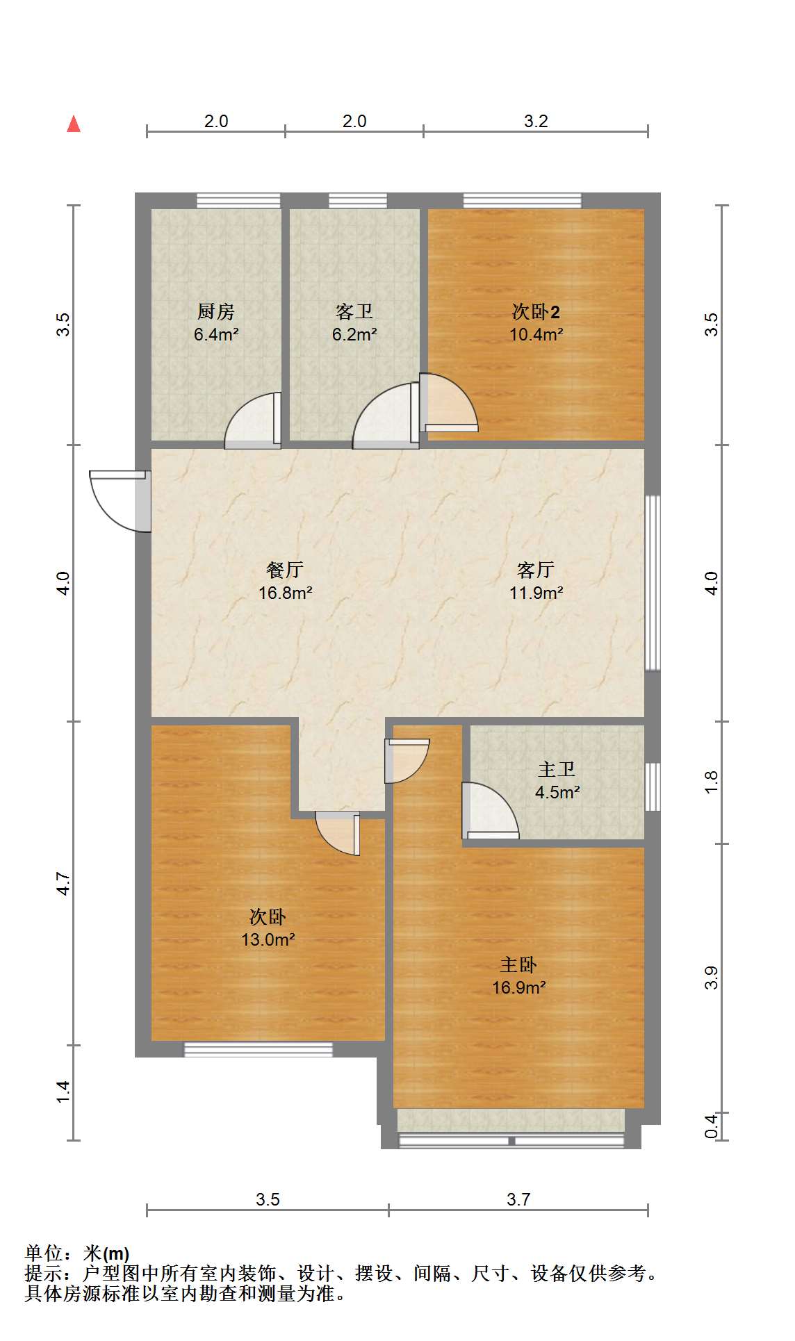 悦达悦海名邸 3室2厅2卫 118.00m&sup2;