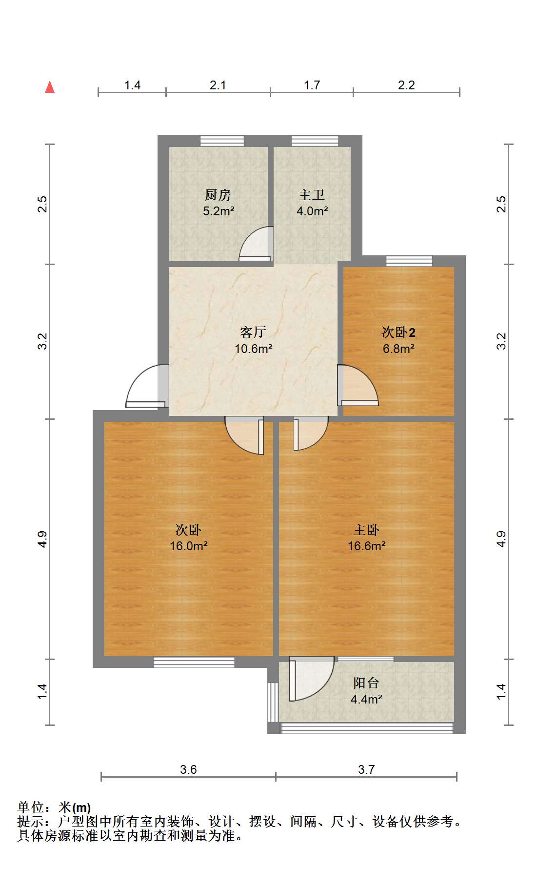 北濠桥新村 3室1厅1卫 70.00m&sup2;