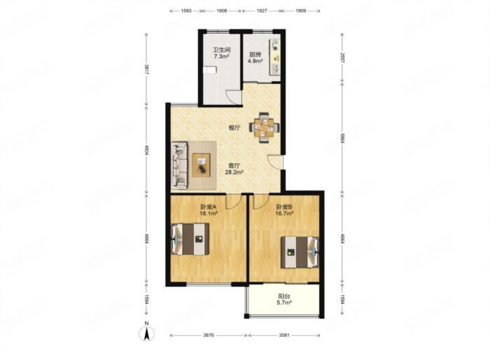 凤凰莱茵苑 3室3厅2卫 129m&sup2;