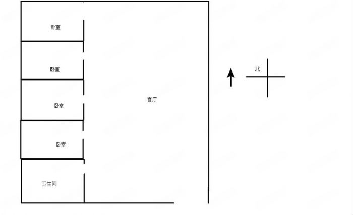 鸿运大厦 3室1厅1卫 60m&sup2;