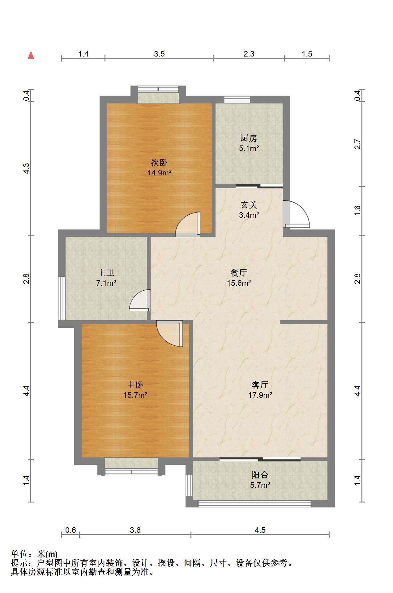 天虹苑 3室2厅1卫 97.6m&sup2;