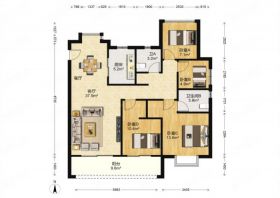 时光漫城 4室2厅2卫 125m&sup2;
