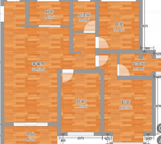 中南熙悦(南通经济技术开发区) 3室2厅2卫 117m&sup2;