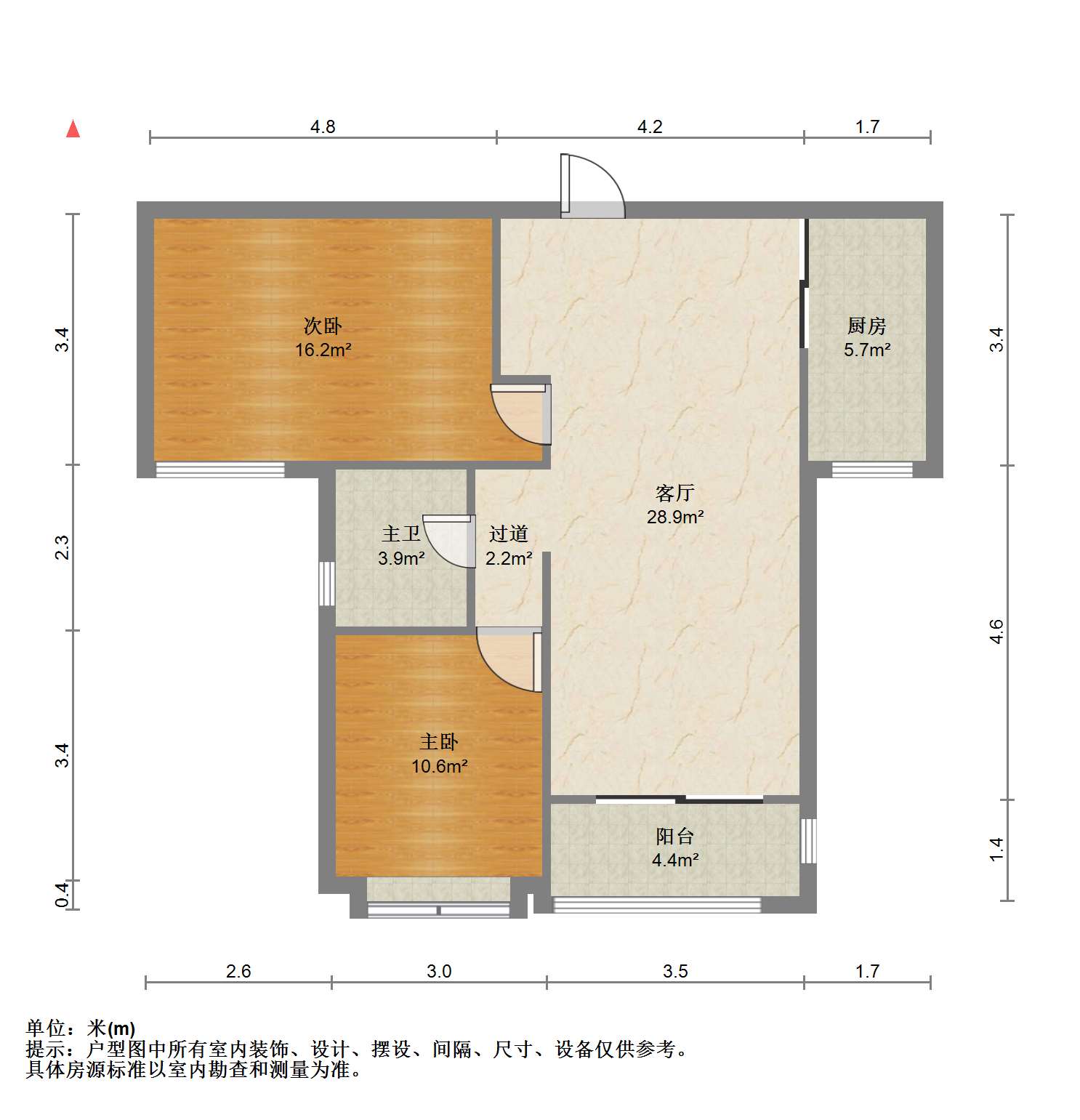 悦达悦海名邸 2室1厅1卫 90m&sup2;