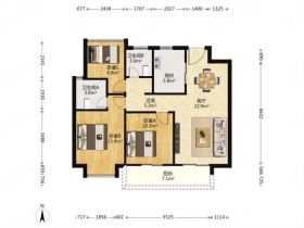 雍华府 3室2厅2卫 98.63m&sup2;