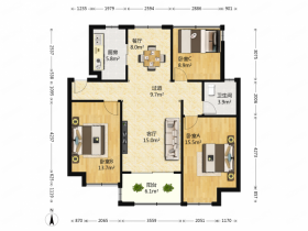 万科城市之光 3室1厅1卫 102.00m&sup2;