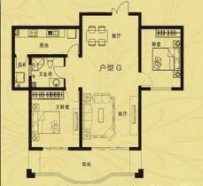 中南世纪城北区 2室2厅1卫 108m&sup2;