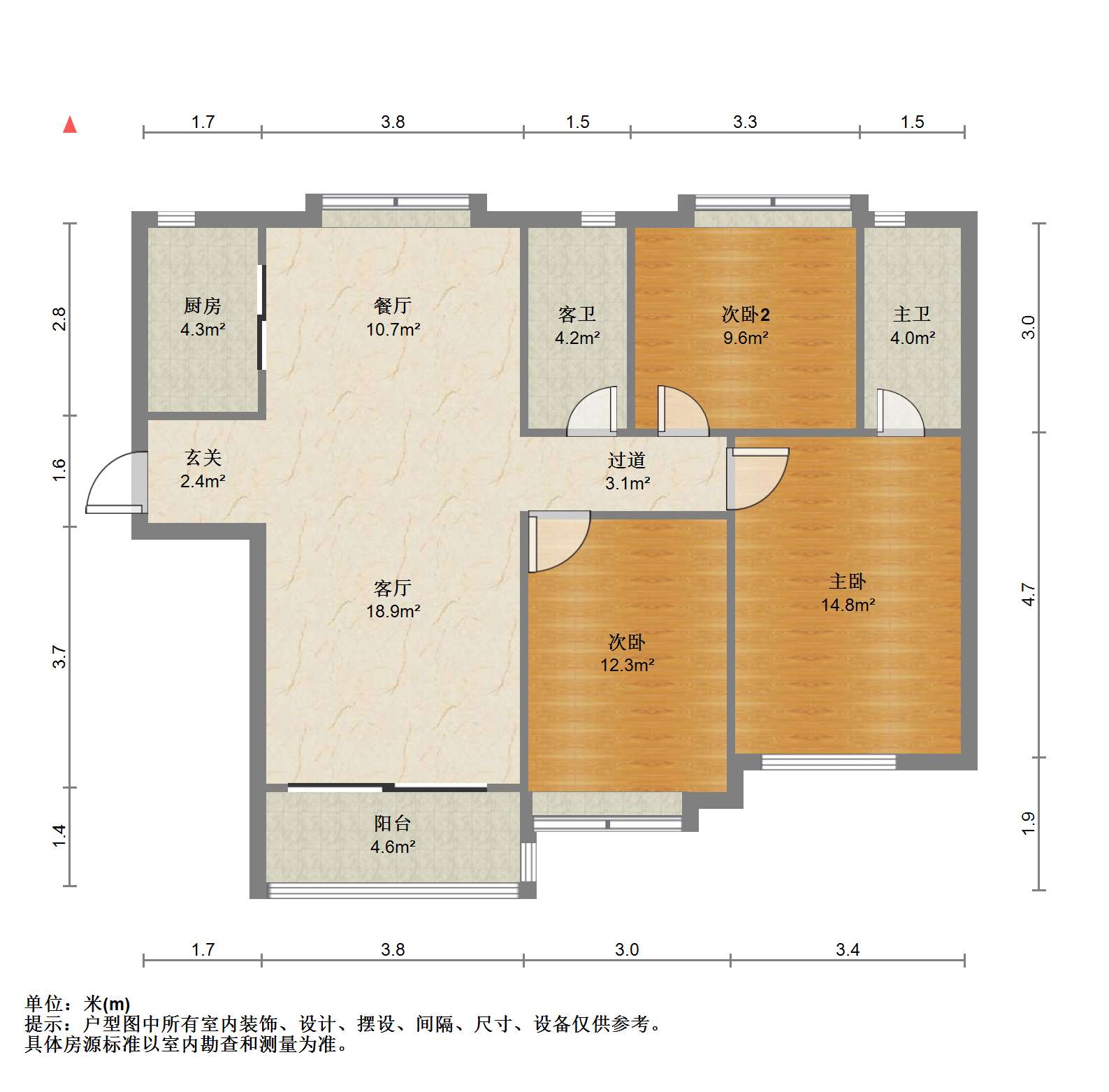 碧桂园(南通经济技术开发区) 3室2厅2卫 134m&sup2;