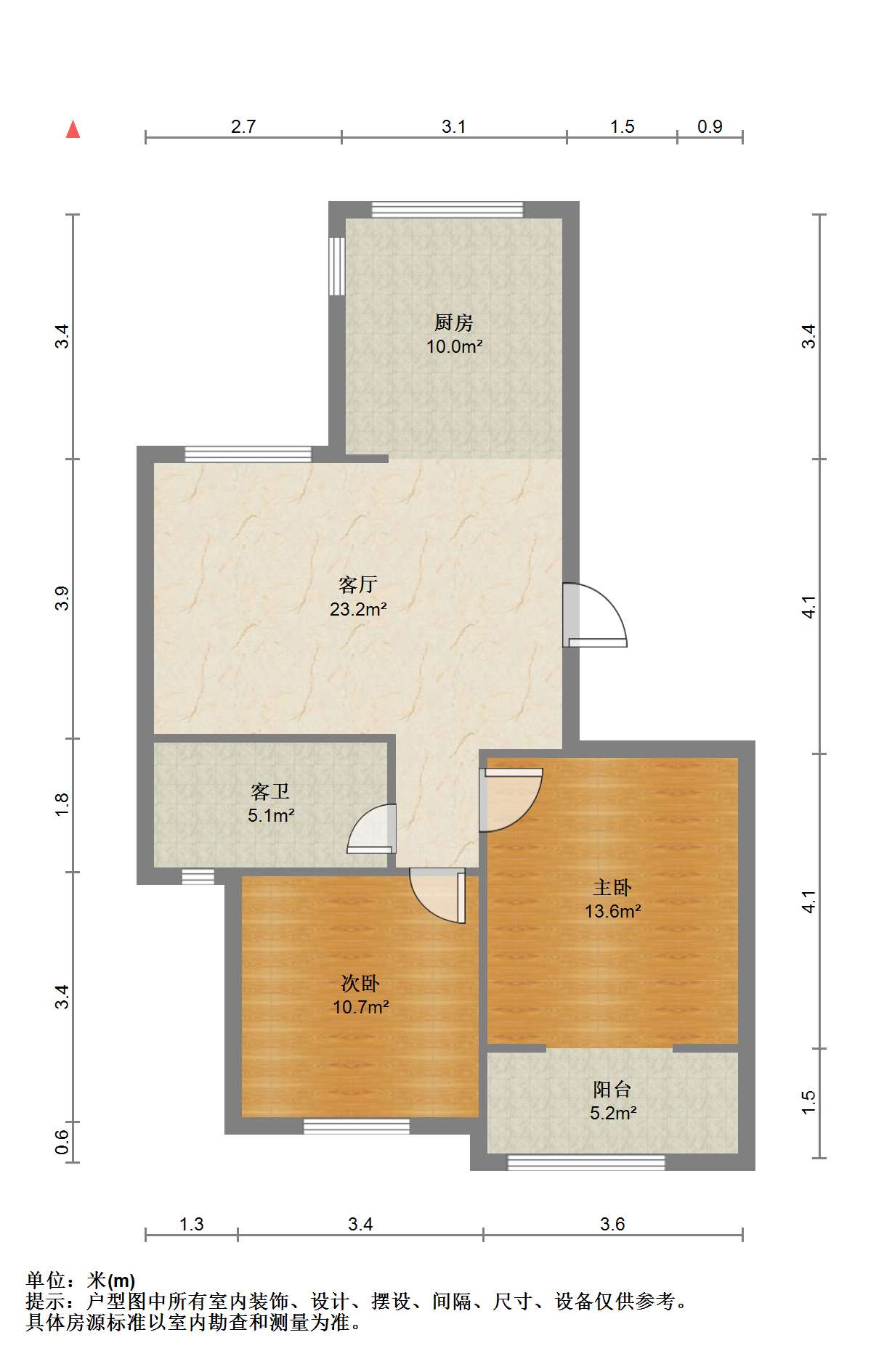 山芝庄新苑 2室1厅1卫 88.00m&sup2;