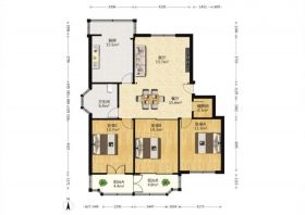 阳光花园 3室2厅1卫 124.86m&sup2;