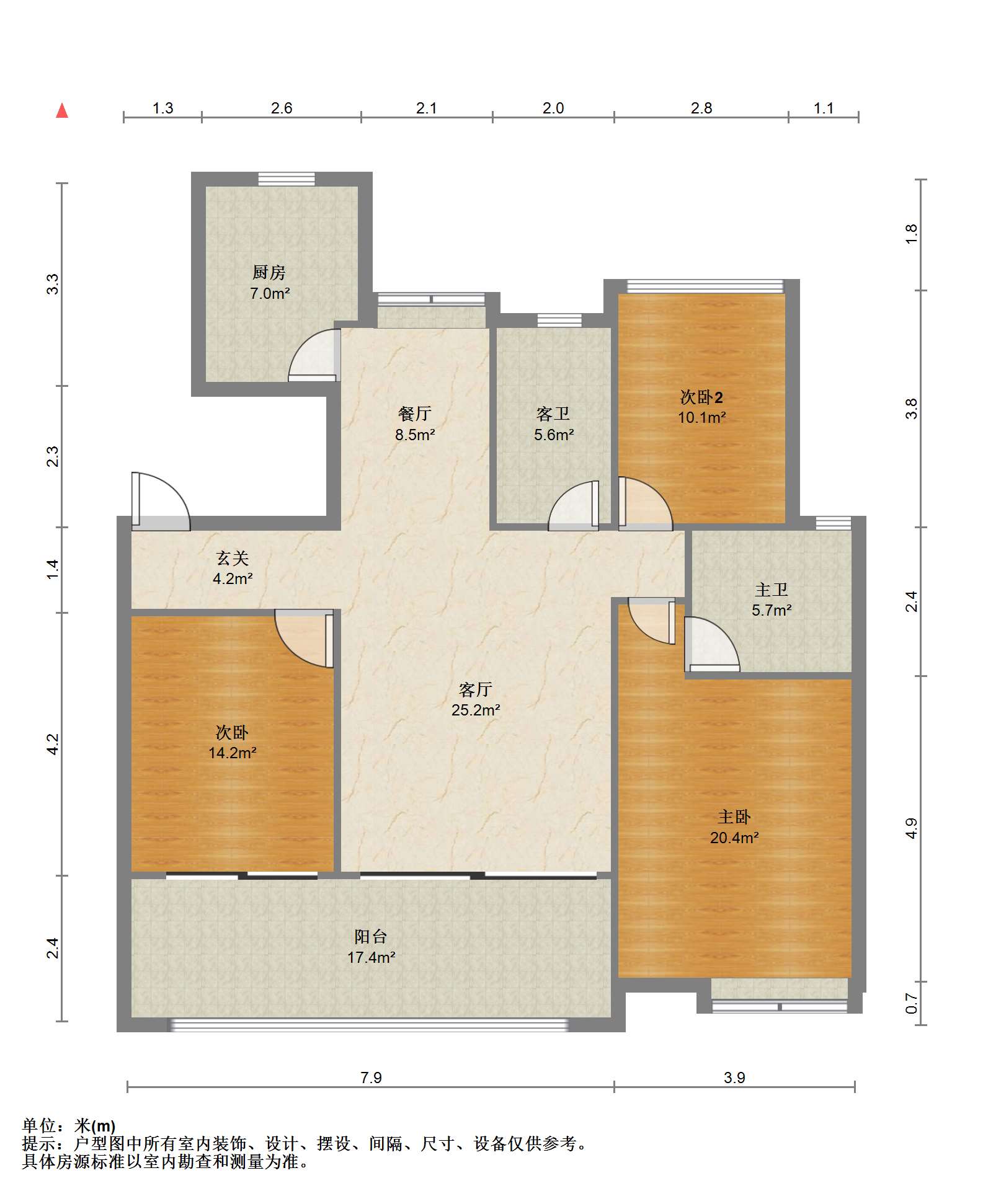 远创樾府 3室2厅2卫 121.90m&sup2;
