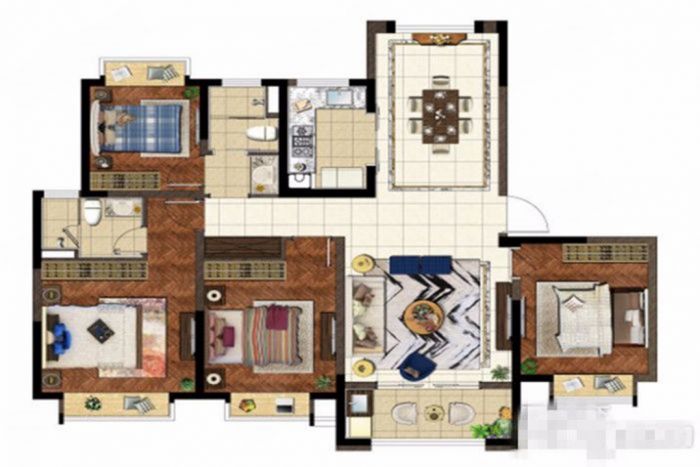 中南世纪花城三期 4室2厅2卫 140m&sup2;
