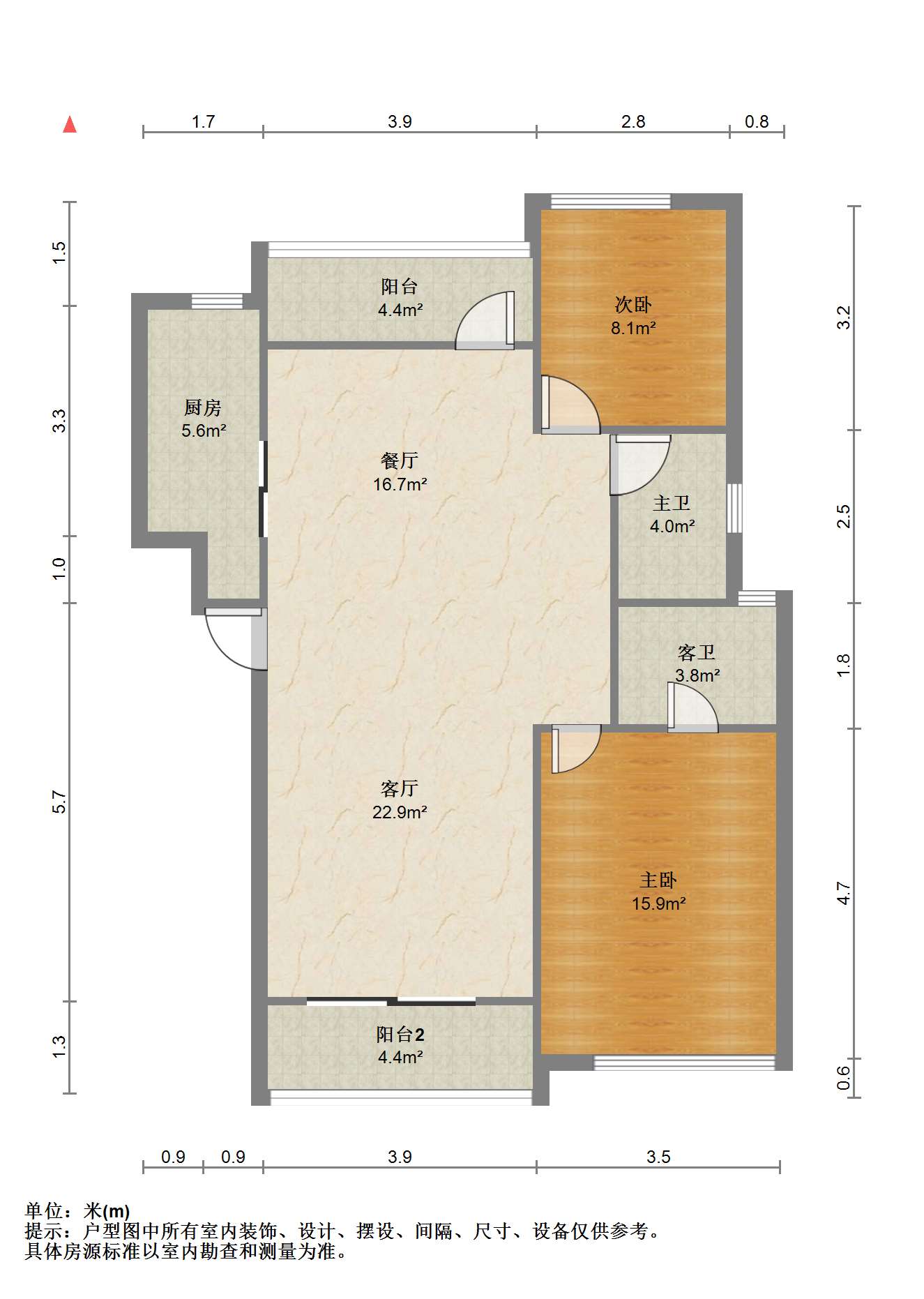 华润悦府 3室1厅2卫 108m²