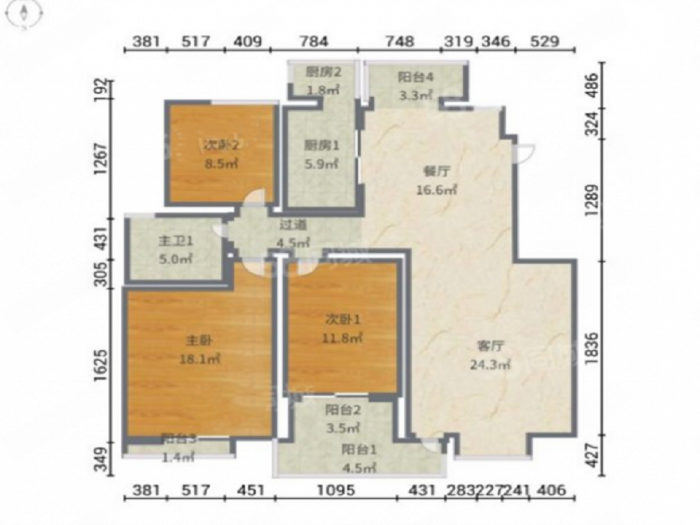 军山汇贤居 3室2厅1卫 125m&sup2;
