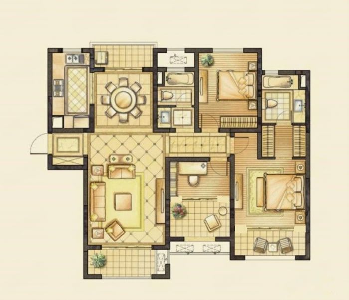 南通橡树湾 3室2厅2卫 128m&sup2;