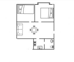 南川园 2室1厅1卫 58m&sup2;