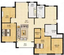博园岚郡 4室2厅2卫 140m&sup2;