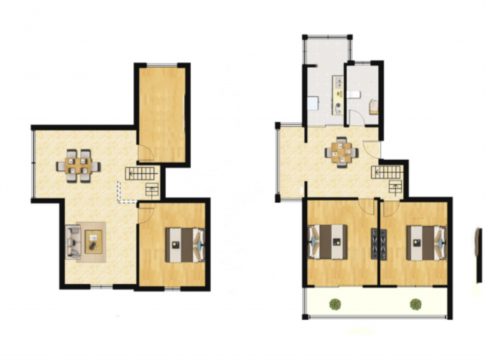 春天花园 3室2厅1卫 75m&sup2;