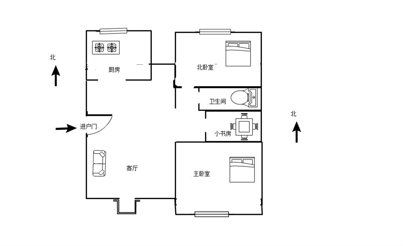益兴名流府 2室2厅1卫 109m&sup2;