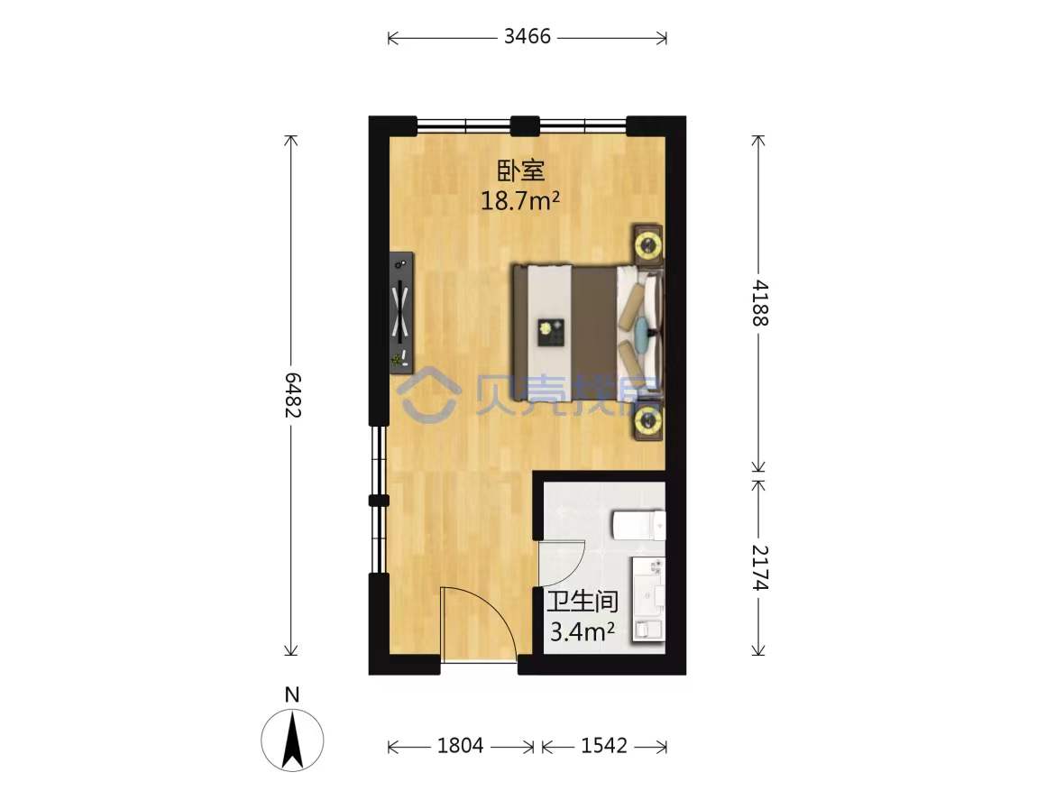 正泰江岸水苑 1室1厅1卫 40m&sup2;