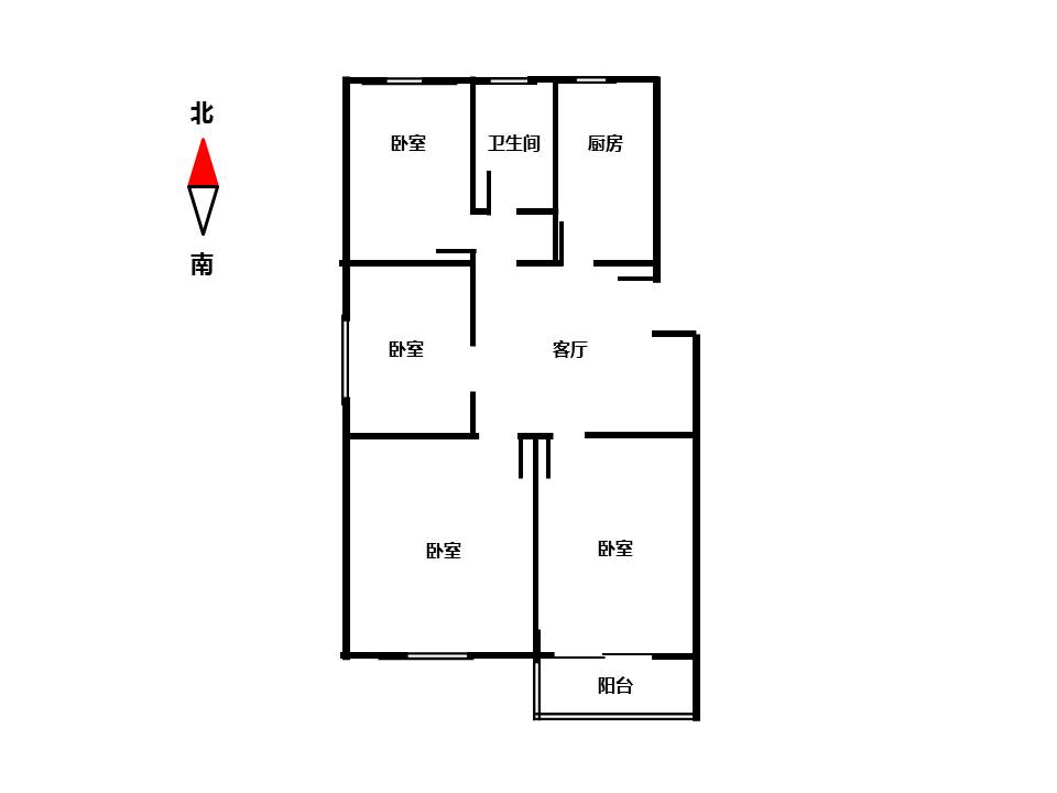 锦安花园一期 2室1厅1卫 105.00m&sup2;
