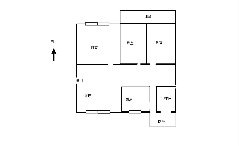 文峰花苑 2室2厅1卫 98.38m&sup2;