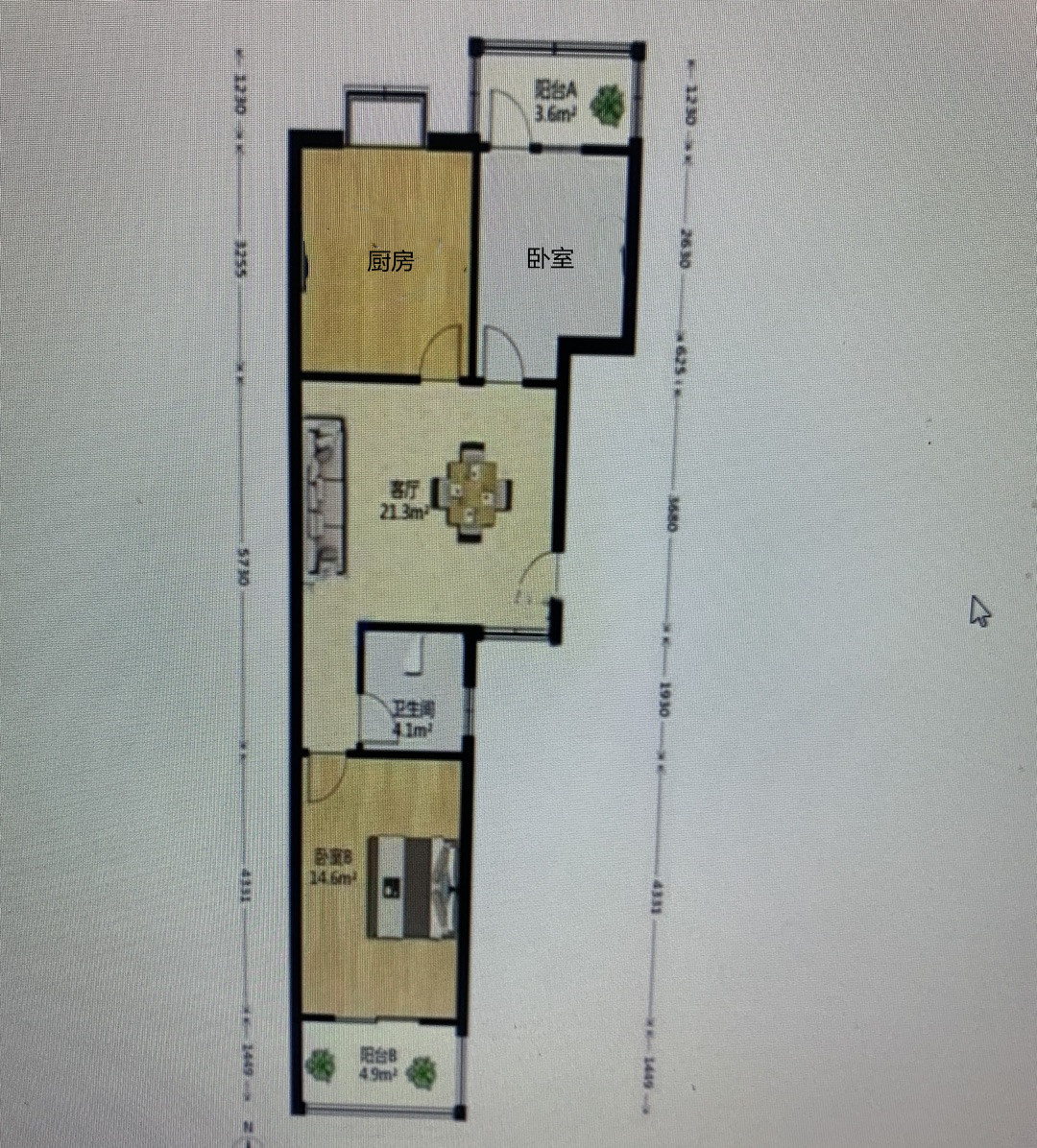 天一裕景苑 2室1厅1卫 88m&sup2;