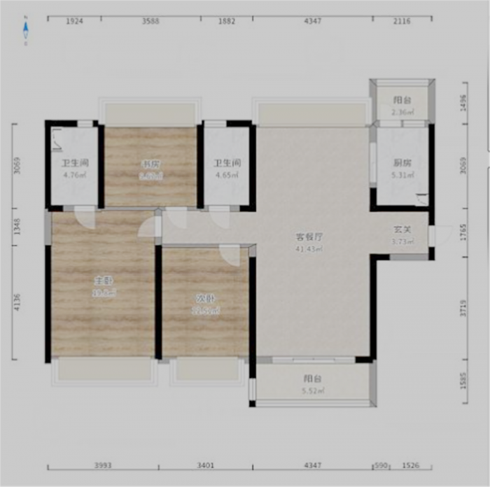 碧桂园(南通经济技术开发区) 3室1厅1卫 94m&sup2;