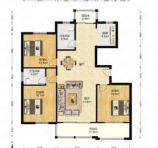 红星嘉苑 3室2厅2卫 139m&sup2;