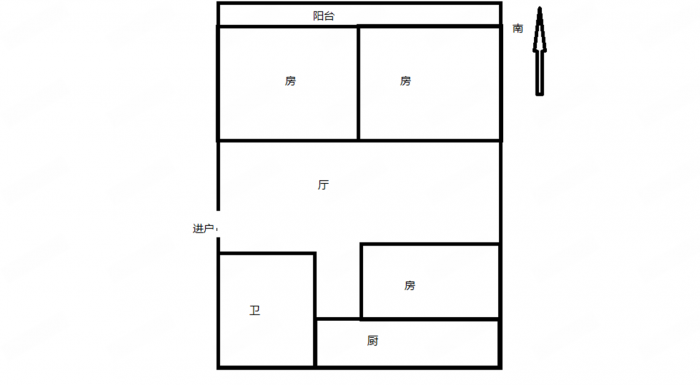 北郭东村南区 3室1厅1卫 98m&sup2;
