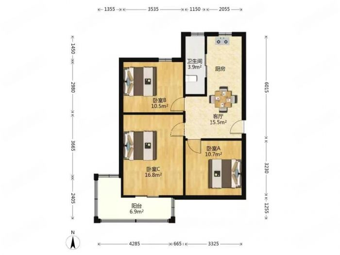 易家桥新村 3室1厅1卫 75m&sup2;