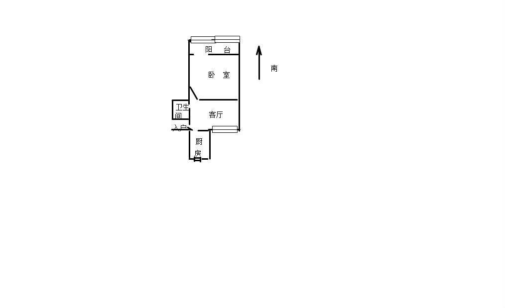 北街26号 1室1厅1卫 45.5m&sup2;
