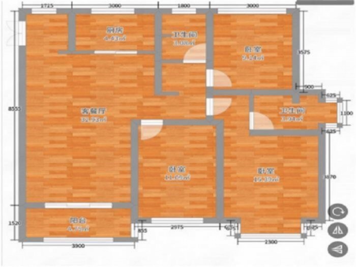 中南熙悦(南通经济技术开发区) 3室2厅2卫 117m&sup2;