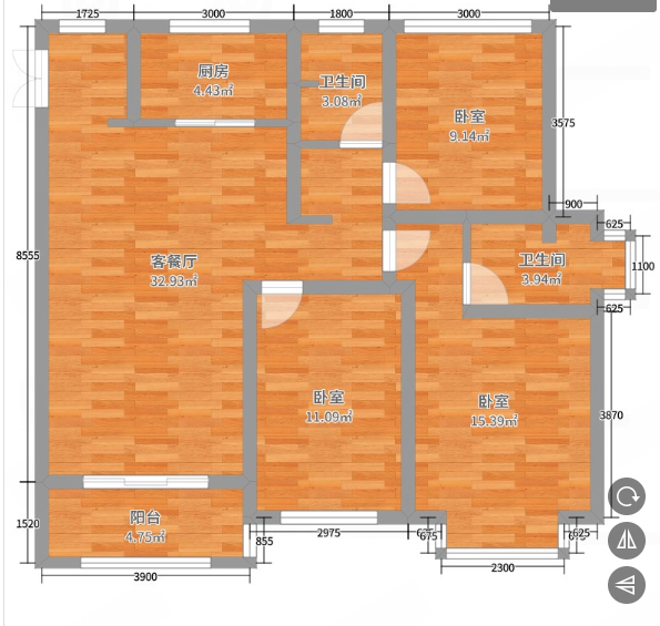 中南熙悦(南通经济技术开发区) 3室2厅2卫 117m&sup2;