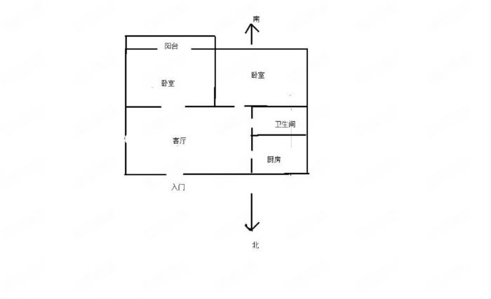 秦灶新村北区 2室2厅1卫 90m&sup2;