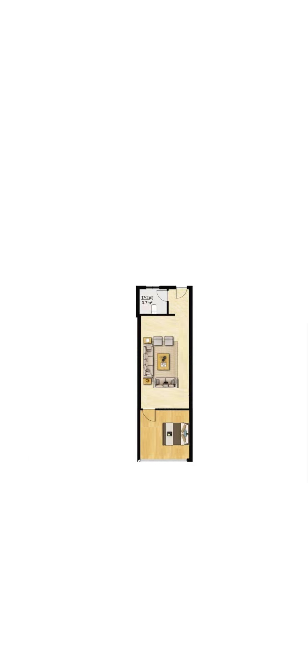 百花大厦 1室1厅1卫 60m&sup2;