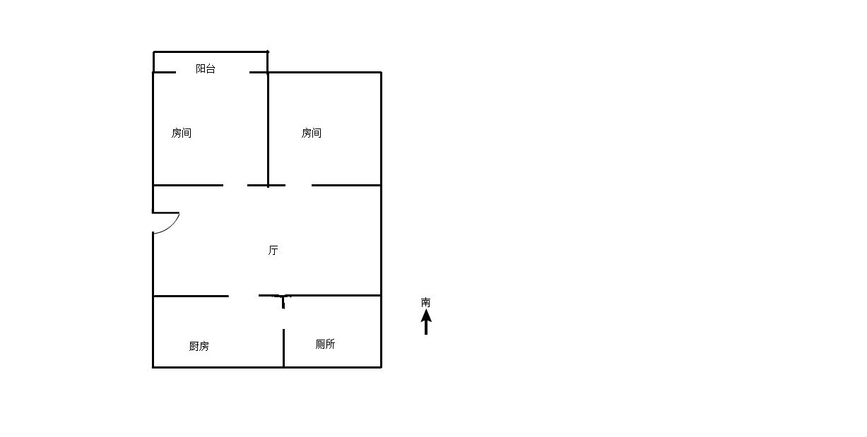 南川园东区 2室2厅1卫 82.48m&sup2;