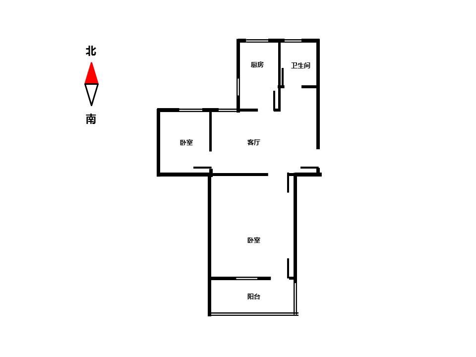方大花苑 2室1厅1卫 60m&sup2;