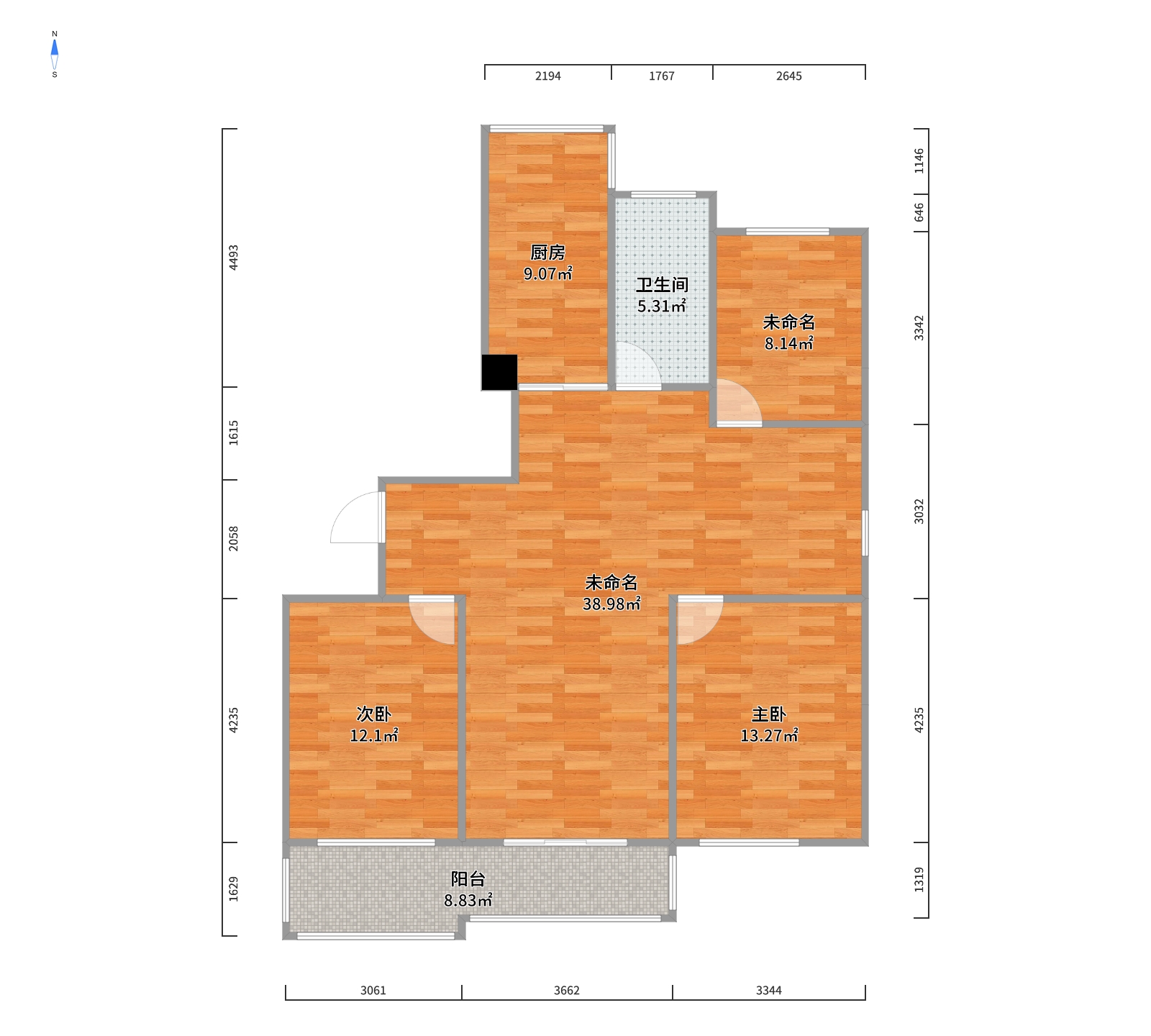 外滩北苑 3室2厅1卫 117m&sup2;