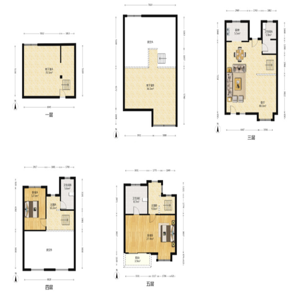 绿地新里城 4室2厅4卫 294.44m&sup2;