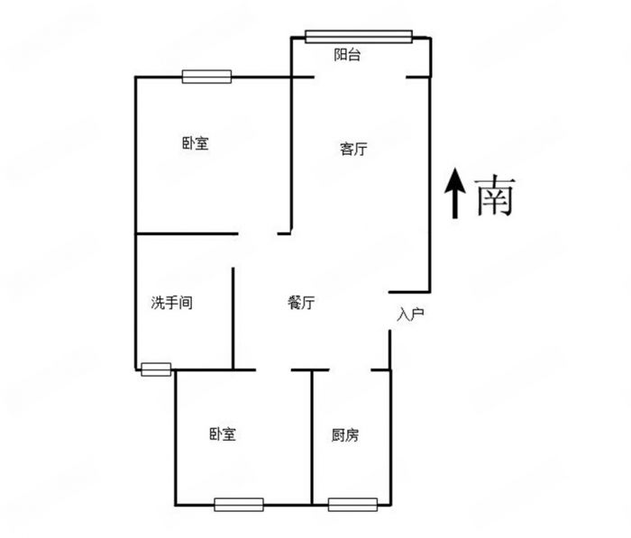 锦安花园一期 2室2厅1卫 88.53m&sup2;
