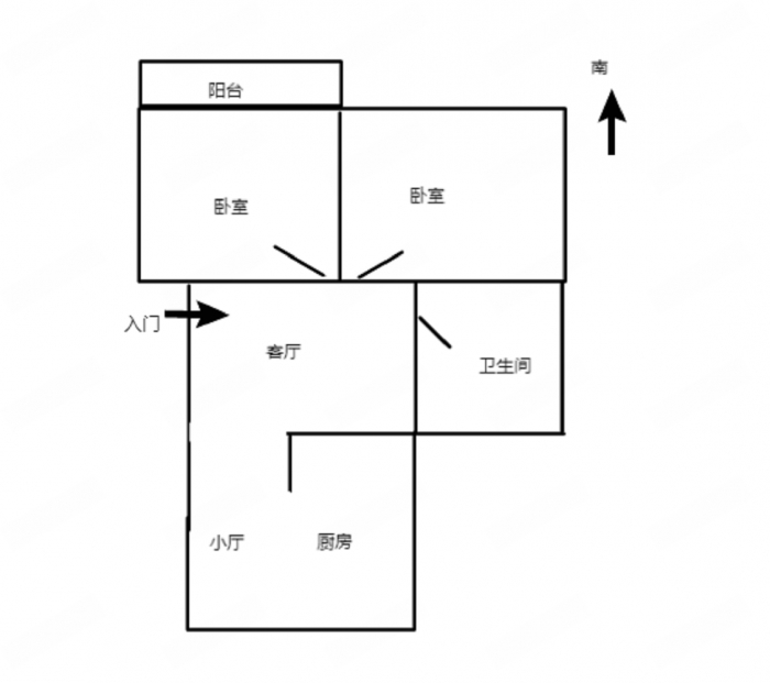 望江楼小区 2室1厅1卫 64m&sup2;