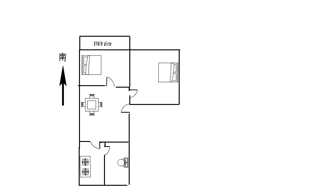 城港新村 2室1厅1卫 64.90m&sup2;